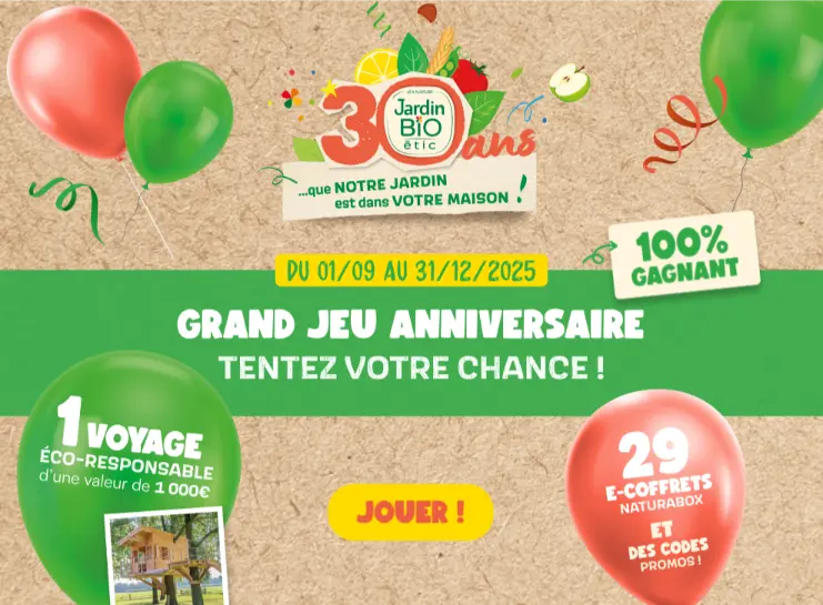 Grand jeu anniversaire Jardin BiO étic